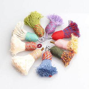 棉线藏式风短胖棉线小流苏手工diy串珠菩提猴头手串文玩配饰穗子