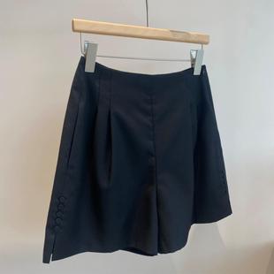 24新款 夏季 青年时尚 修身 潮 日单休闲短裤 显瘦双侧排扣热裤 女五分裤