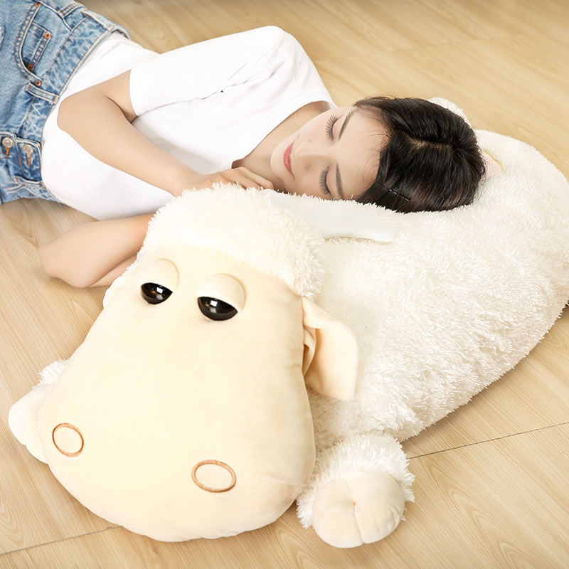 羊毛絨玩具可愛羊公仔羊駝睡覺抱枕韓國創意大布娃娃女孩生日禮物