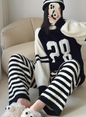PINKWEO女半边绒无静电睡衣