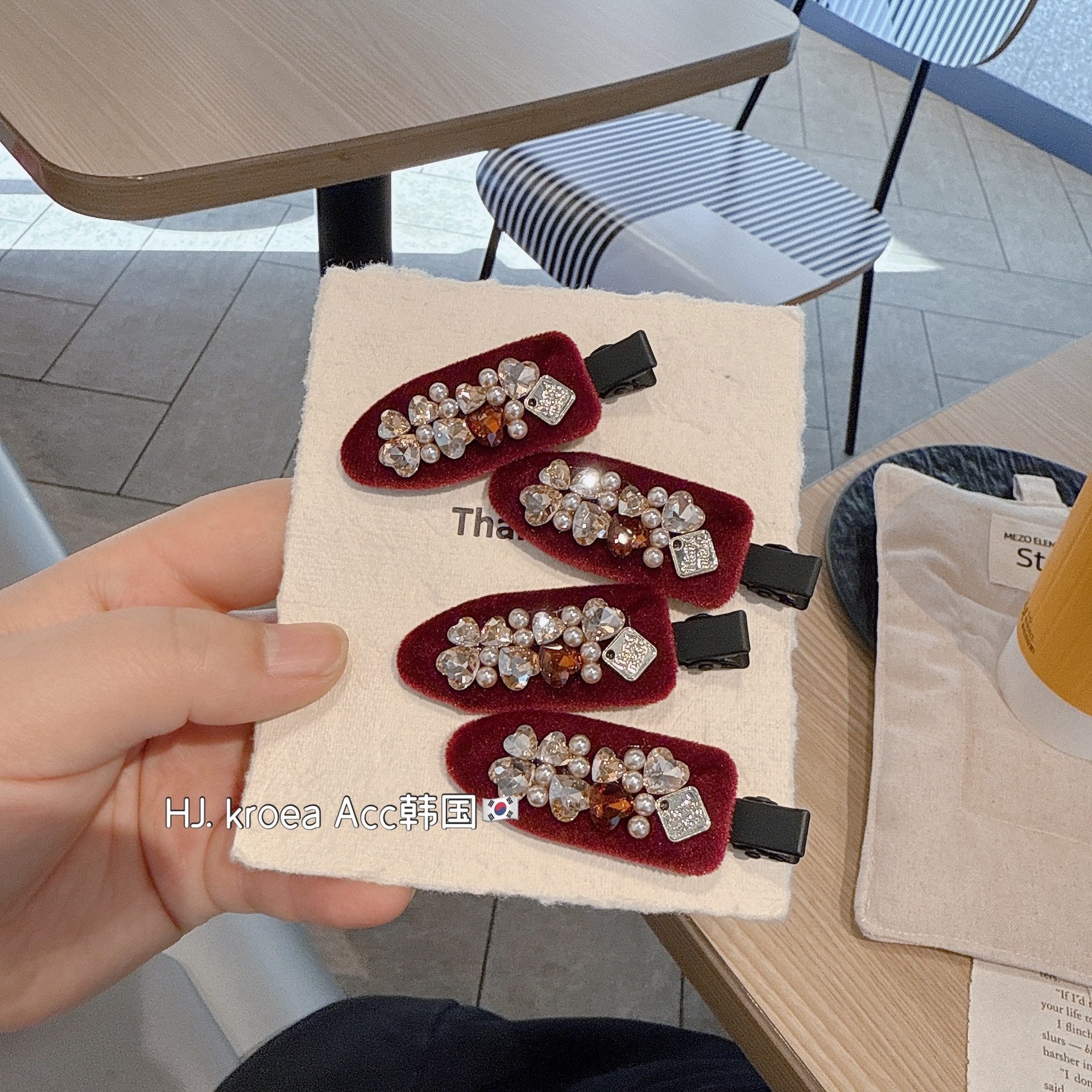 【实拍】韩系丝绒水钻花朵无痕侧边夹复古质感ins风刘海发夹女,饰品/流行首饰/时尚饰品新,民族风发饰,淘宝优惠券,粉丝福利购,淘宝优惠卷