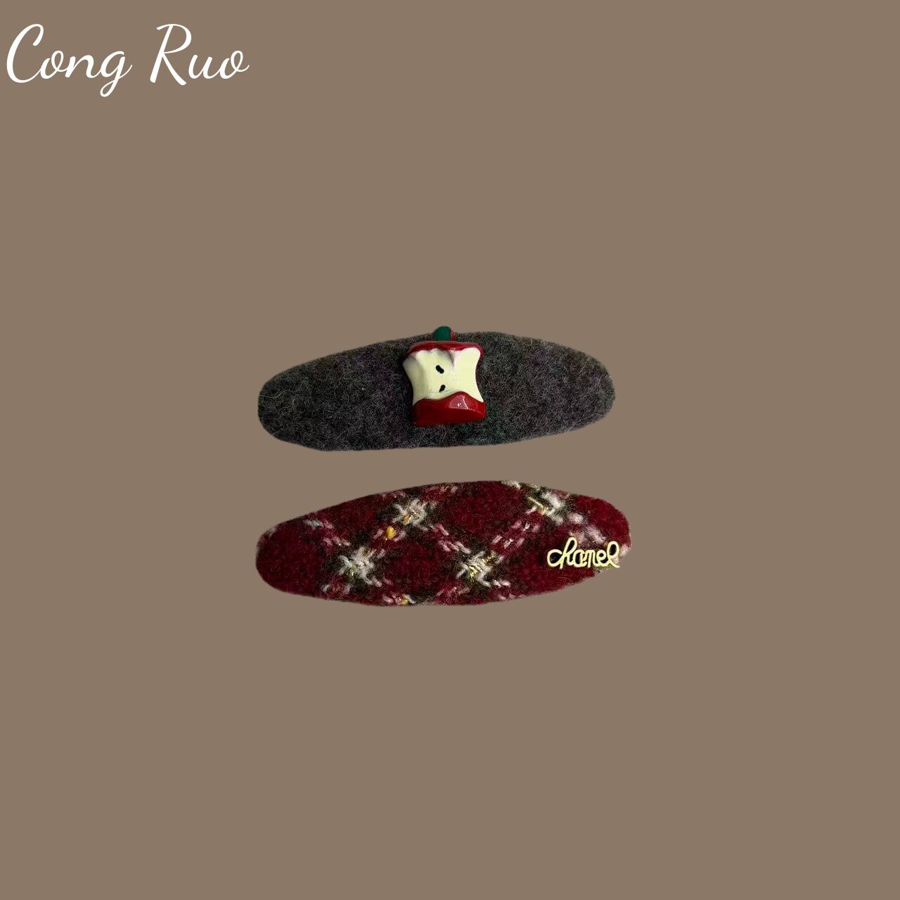 韩系烂苹果diy发夹女侧边刘海鸭嘴夹子时尚bb夹创意大号发卡头饰