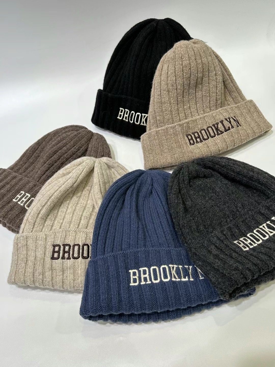 韩国代购毛线帽子女冬糖果色弹性字母刺绣羊毛保暖情侣针织帽潮