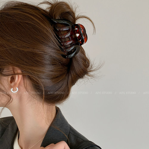 发量多复古高级感南瓜抓夹