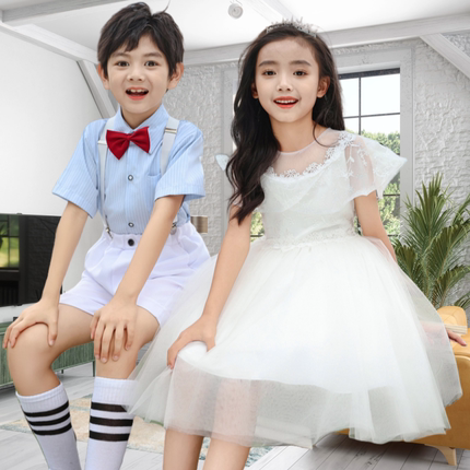 新款儿童公主裙演出服幼儿园合唱服女童蓬蓬裙男童礼服毕业表演服