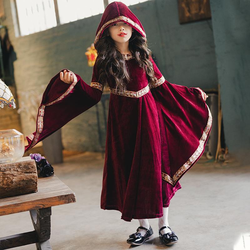 Halloween children's costume witch dress万圣节连衣裙女巫表演