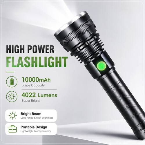 Strong flashlight, high-power outdoor LED light强光手电筒