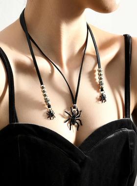 Halloween Spider Pendant Women's Necklace万圣节黑蜘蛛女项链