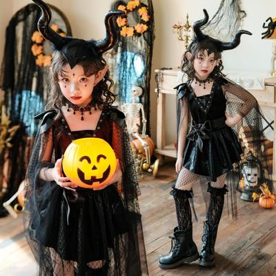 Halloween children's cosplay costume witch dress精灵连衣裙