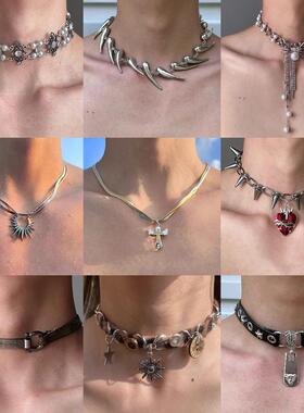 Exaggerated punk necklace, clavicle chain潮流男女小众锁骨链