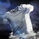 Elastic Short Sleeve Men Ice Silk shirt Summer