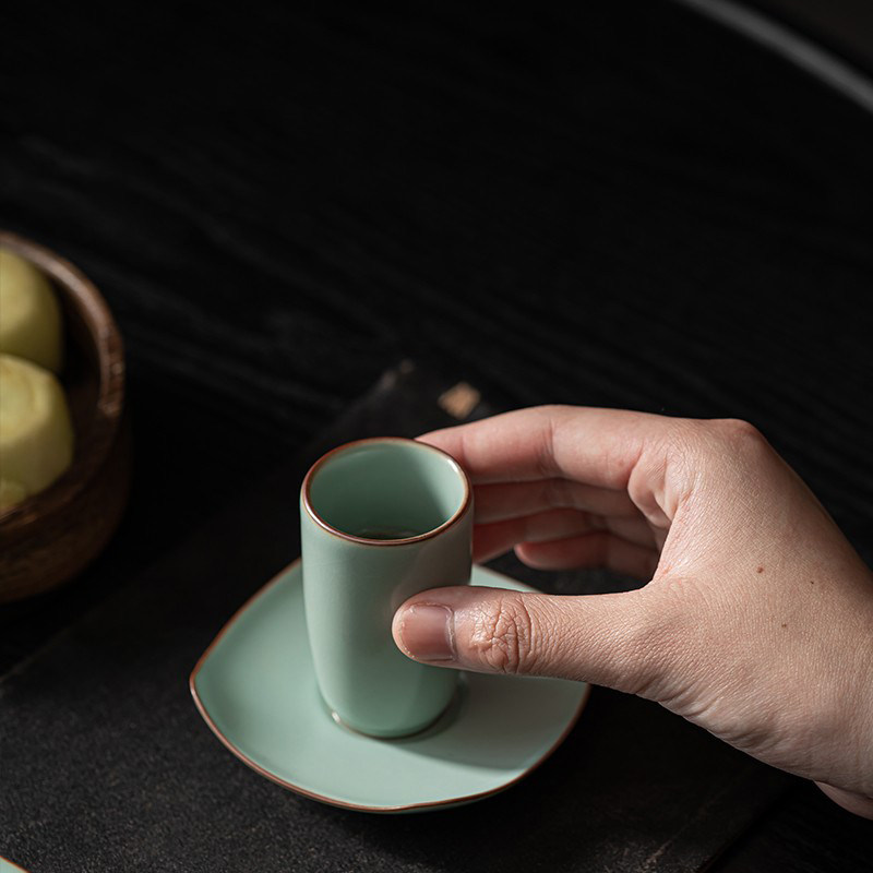开片汝窑主人杯陶瓷个人专用茶杯图片