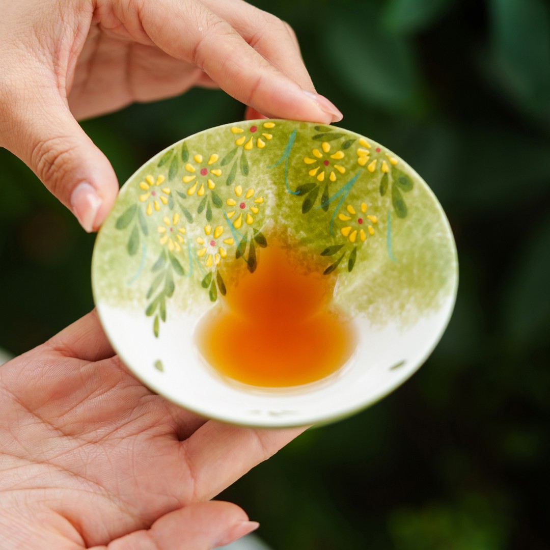 手绘雏菊陶瓷茶杯福禄杯