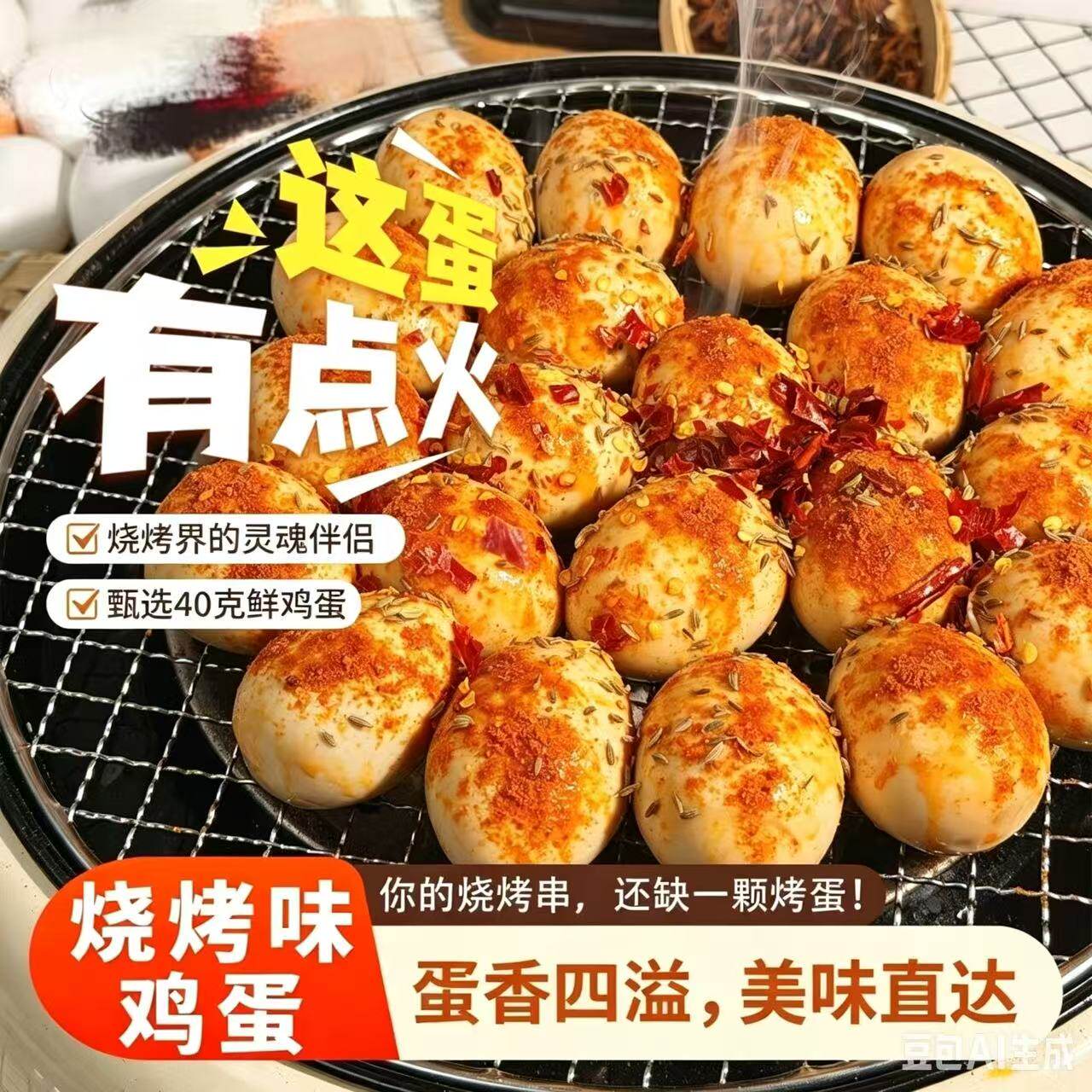 东北烧烤实蛋手摇实蛋带料寡蛋青蛋夜市烧烤食材真空包装开袋即食