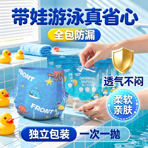 布班迪婴儿游泳裤防水防漏超薄