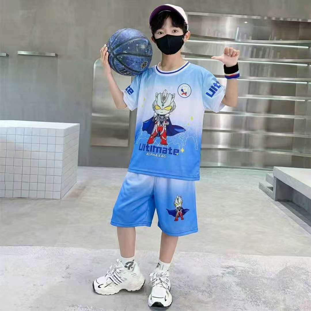 儿童套装夏季新款速干卡通男童女童两件套心仪时尚夏天宝宝帅气版