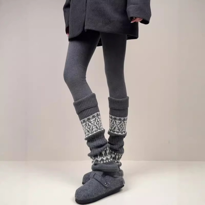 复古费尔岛堆堆袜子女秋冬配连裤袜加厚保暖袜套显瘦女生小腿袜,女士内衣/男士内衣/家居服,长筒袜,淘宝优惠券,粉丝福利购,淘宝优惠卷