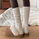 堆堆袜冬季 白色小腿子女秋冬季 加厚配鲨鱼裤 保暖配雪地靴羊毛长袜