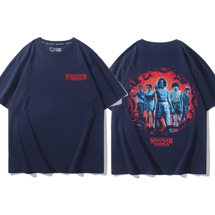怪奇物语短袖美剧Stranger Things魔王周边T恤纯棉男女宽松夏季潮