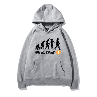 马斯克同款连帽卫衣男女货币进化比特币BITCOIN区块链衣服外套潮