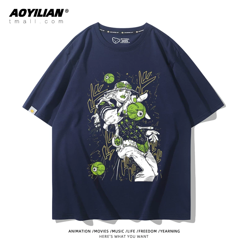 Японское аниме JOJO's Bizarre Adventure футболка короткий рукав для лошадиных гонок лётняя Джонни Джостар хлопковая универсальная