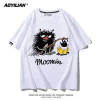 Moomin Chubby Boy's anime-themed short-sleeved T-shirts for men and women in the summer of 2026 are cute, loose and versatile thumbnail 4