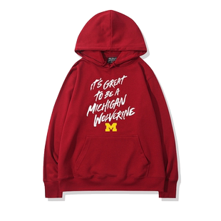 UMich美国密歇根大学留学生校班服密大Michigan安娜堡连帽卫衣服