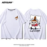 Moomin Chubby Boy's anime-themed short-sleeved T-shirts for men and women in the summer of 2026 are cute, loose and versatile thumbnail 6