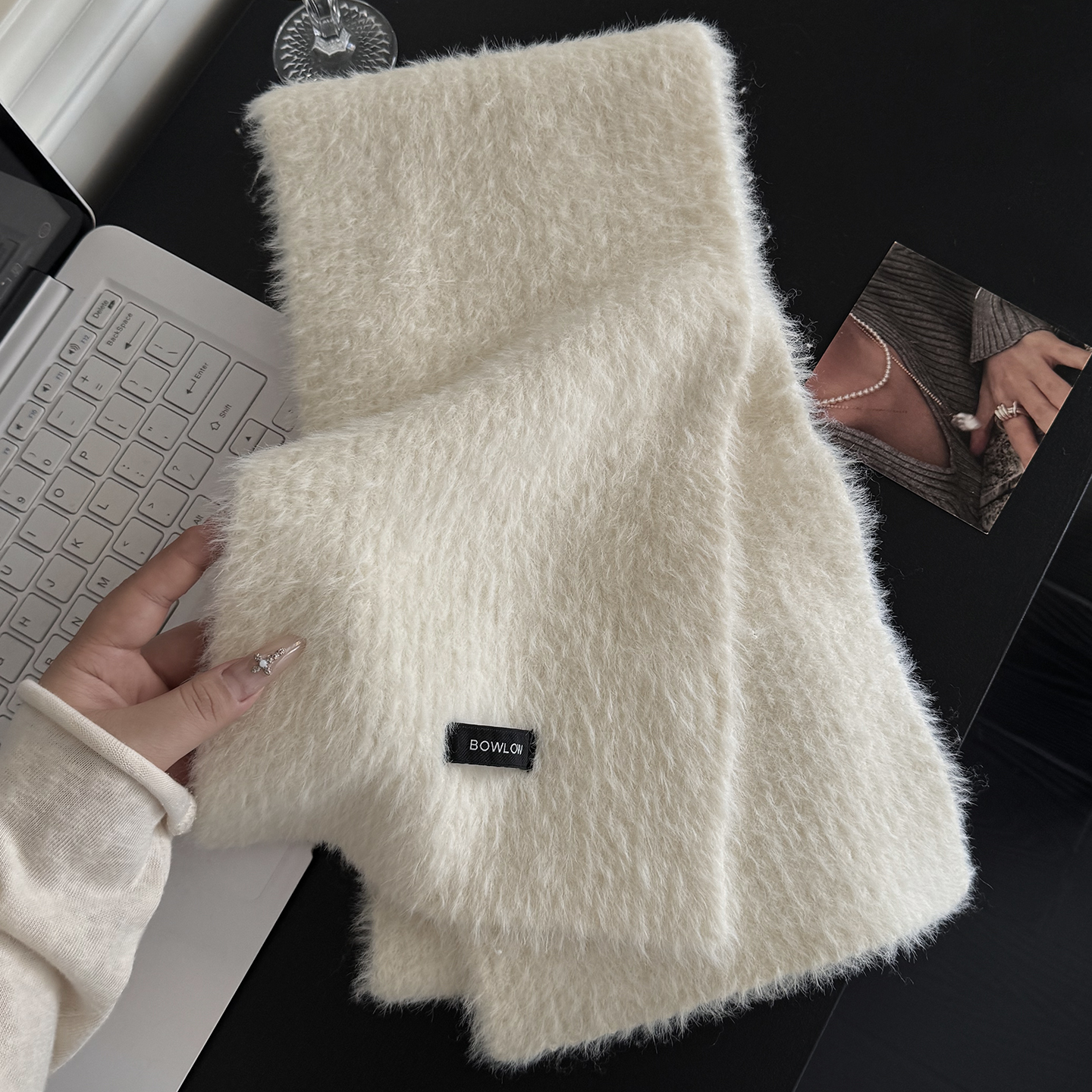 含羊毛仿貂毛围巾女冬季韩系氛围感百搭保暖高级感学生软糯围脖潮