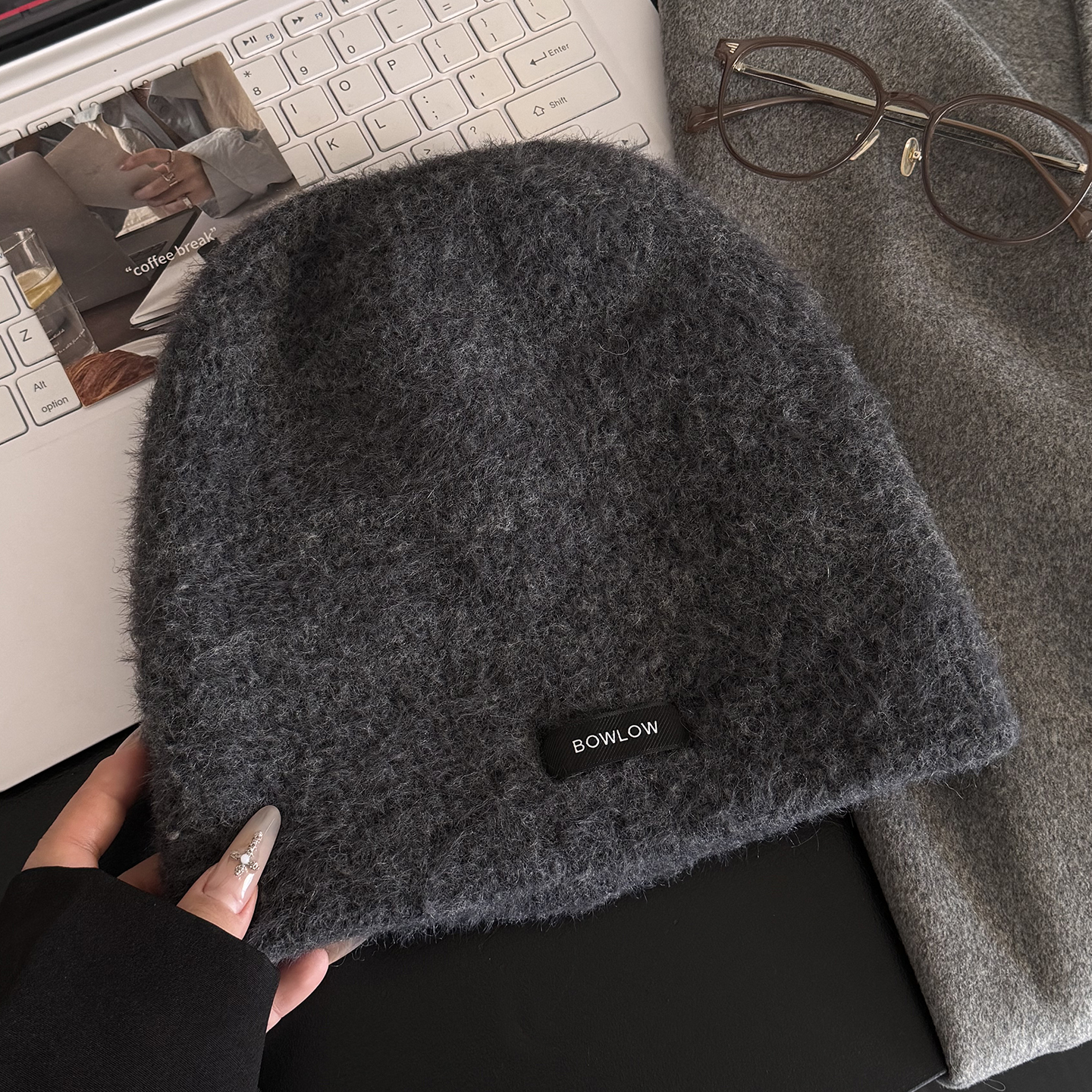 含羊毛高级感堆堆帽女秋冬2025新款冷帽韩系防寒保暖针织毛线帽子