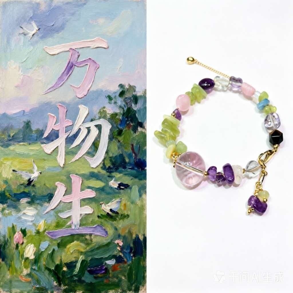 |青拾|山野原石白水晶天然碎石手链日常通勤自然治愈手串|笨笨牛|