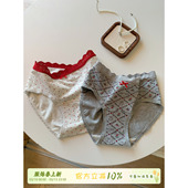 三角裤 馨帮帮Bra 舒适透气纯棉裆女款 2025新款 甜美蕾丝边小兔内裤