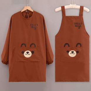 长袖围裙反穿罩衣女士2025新款网红家用厨房餐饮专用可爱做饭护衣