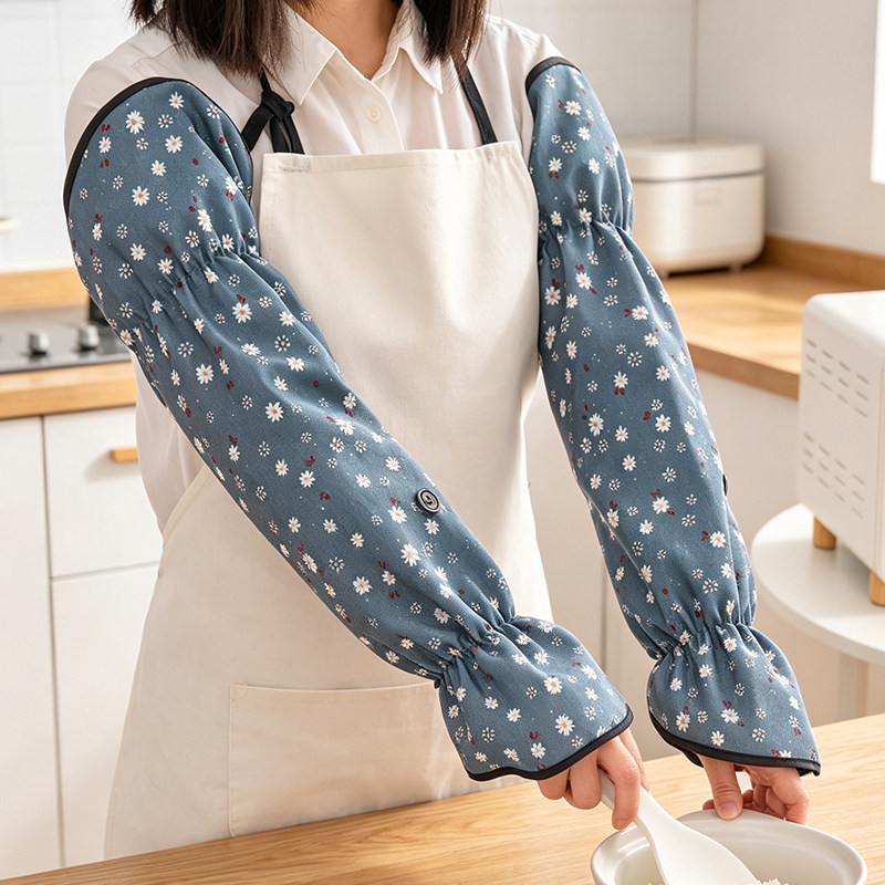 炒菜防油溅手套防烫防溅袖套加长款男女厨房专用做饭手部保护神器