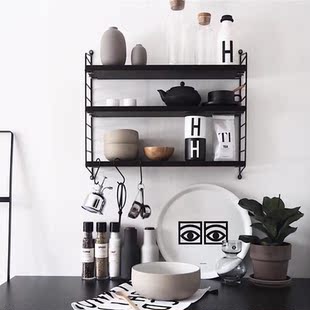 瑞典进口string pocket三层置物架墙搁板收纳储物隔板可调节