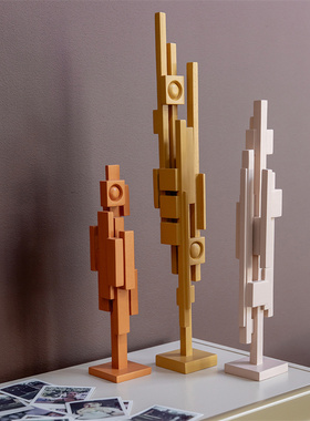 荷兰进口HKliving柚木雕塑摆件