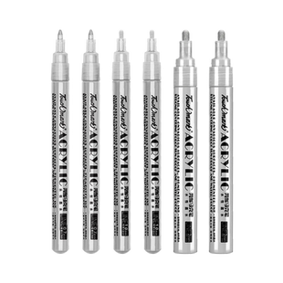 touchmark银色丙烯马克笔单支拍立得丙烯笔学生美术白色高光笔DIY防水速干不掉色丙烯颜料笔黑色金色丙稀画笔