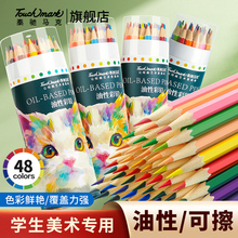 Touchmark彩铅笔小学生专用48色油性彩色铅笔美术生画画专用手绘24/36色儿童用可擦素描画画笔初学者绘画套装