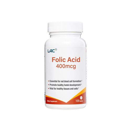 SG直邮LAC利维喜叶酸400mcg 100粒/瓶