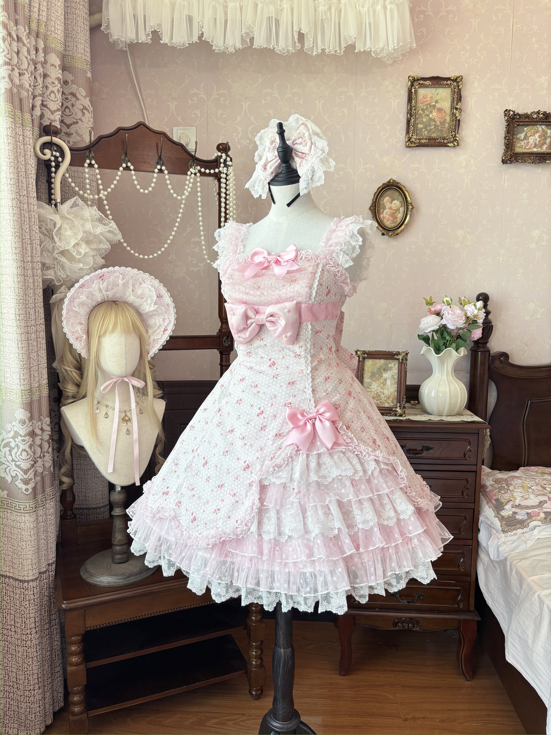 thumbnail for [Full Payment Reservation] Spring Suisui Bud In Stock Drop: Authentic Lolita Vintage Floral Wall Dress Original
