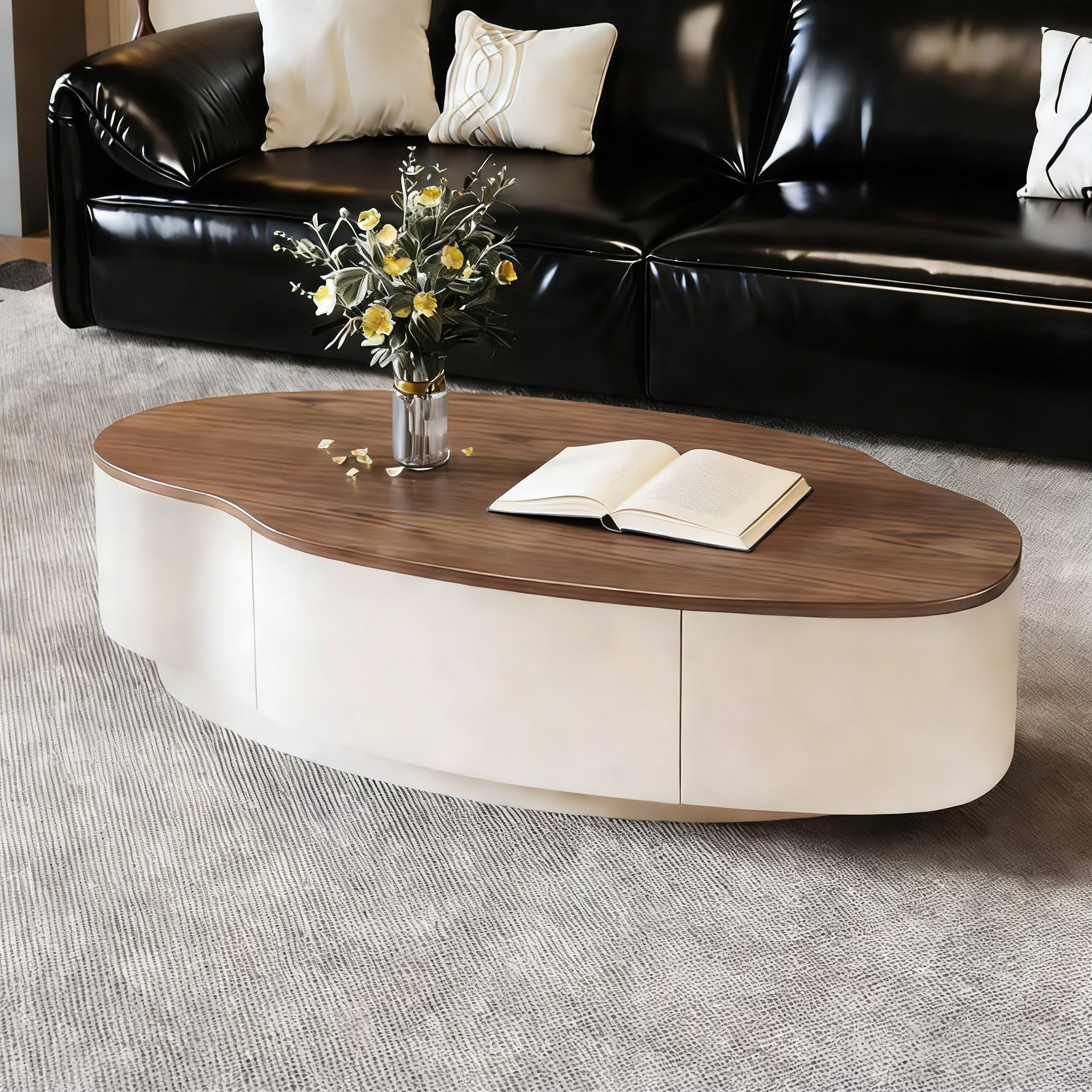 客厅茶几家用轻奢钢化玻璃椭圆形沙发边几设计师高级感简约圆几,商业/办公家具,茶几,淘宝优惠券,粉丝福利购,淘宝优惠卷