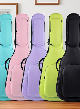 ruiz鲁伊斯加厚吉他包4041寸双肩民谣古典电箱琴包防水防震炫彩包