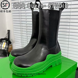 mona同款切尔西靴子2025秋冬季松糕厚底马丁靴大码41-43短靴加绒