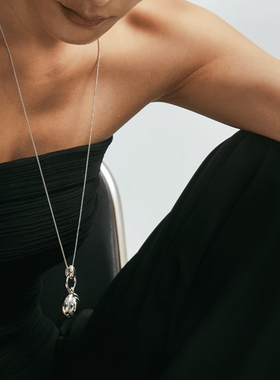 新款O形链女高级感吊坠毛衣链小众简约项链