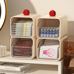 次抛收纳盒防尘化妆品透明抽屉式面膜护肤品精华安瓶香水试用包盒
