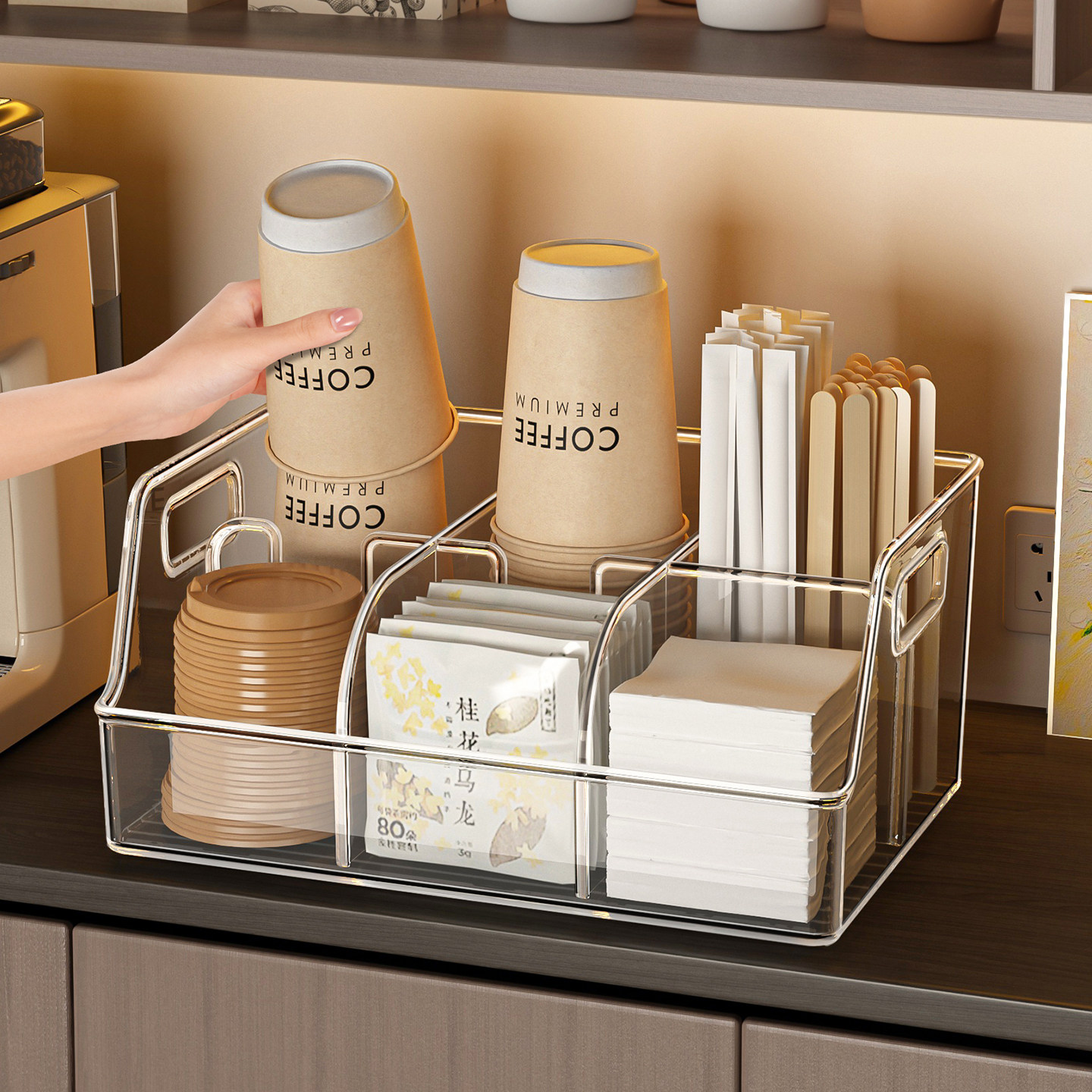 一次性咖啡杯收纳架水吧台纸杯架吸管水杯置物盒摆摊奶茶杯放置架,家庭/个人清洁工具,杯架,淘宝优惠券,粉丝福利购,淘宝优惠卷