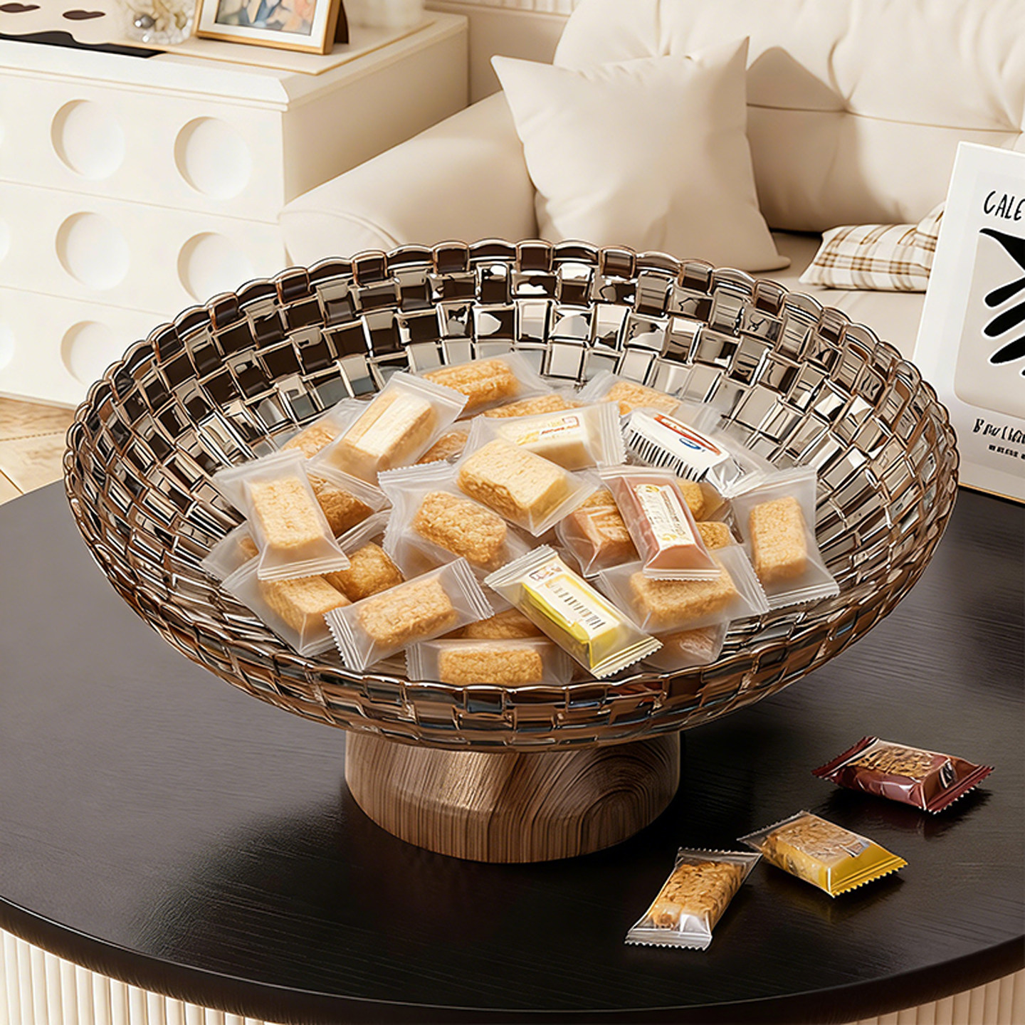 糖果摆放盘客厅茶几精致高颜值水果盘子中古风桌面坚果零食收纳盒,收纳整理,桌面收纳盒,淘宝优惠券,粉丝福利购,淘宝优惠卷