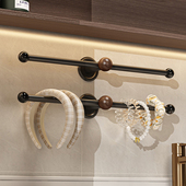 胡桃木发圈收纳神器上墙挂钩免打孔卫生间头绳皮筋发箍发饰壁挂架