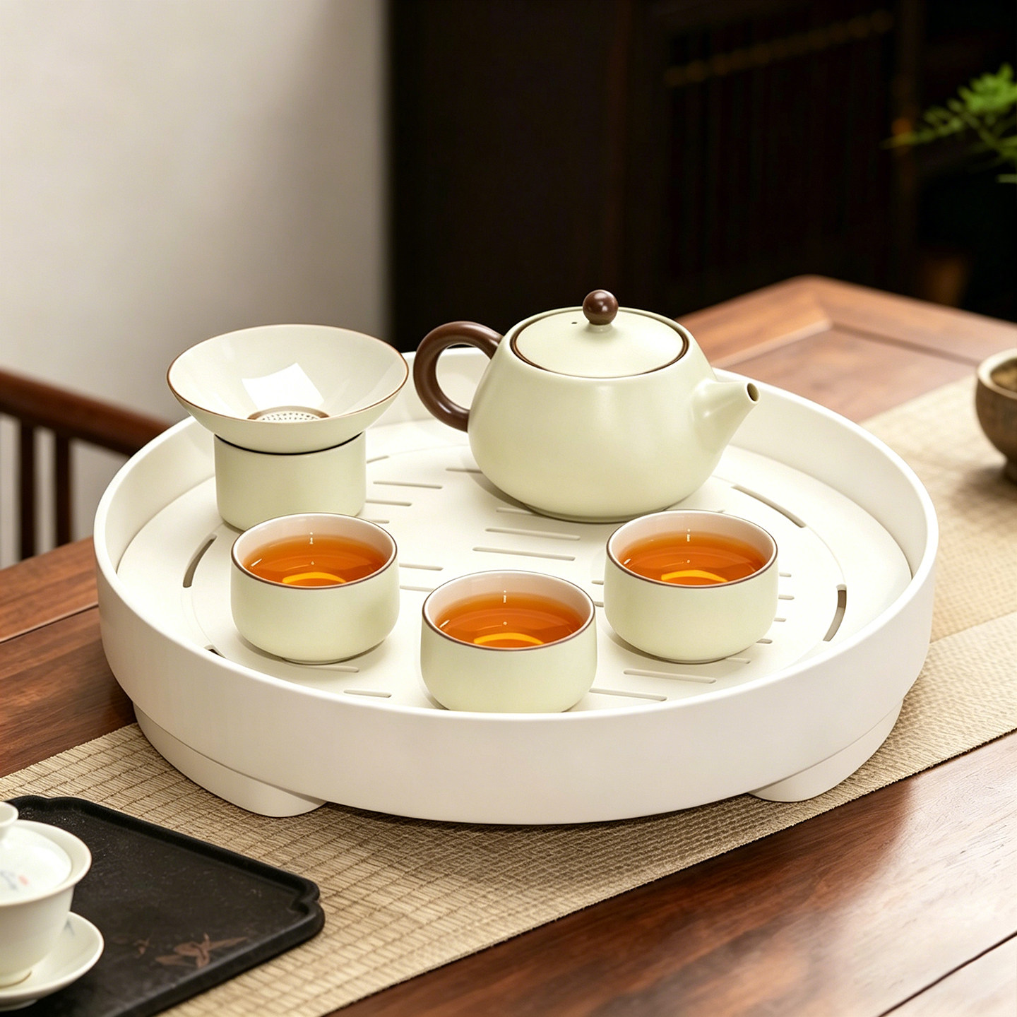 沥水茶盘双层小型托盘杯子置物架图片
