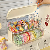 儿童发圈收纳盒分格女宝头绳发卡翻盖盒子大容量皮筋发夹发饰品盒